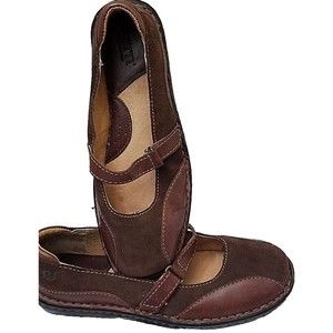Born Suede Leather Mary Jane Size US 7.5 EU 38.5 Brown Comfortable Boho